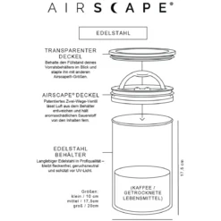 Airscape Kaffeedose 1 kg 20 cm Kilo weiß