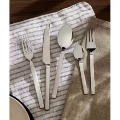 Alessi Besteckgarnitur 5 tlg. Edelstahl Dry mattierter Griff