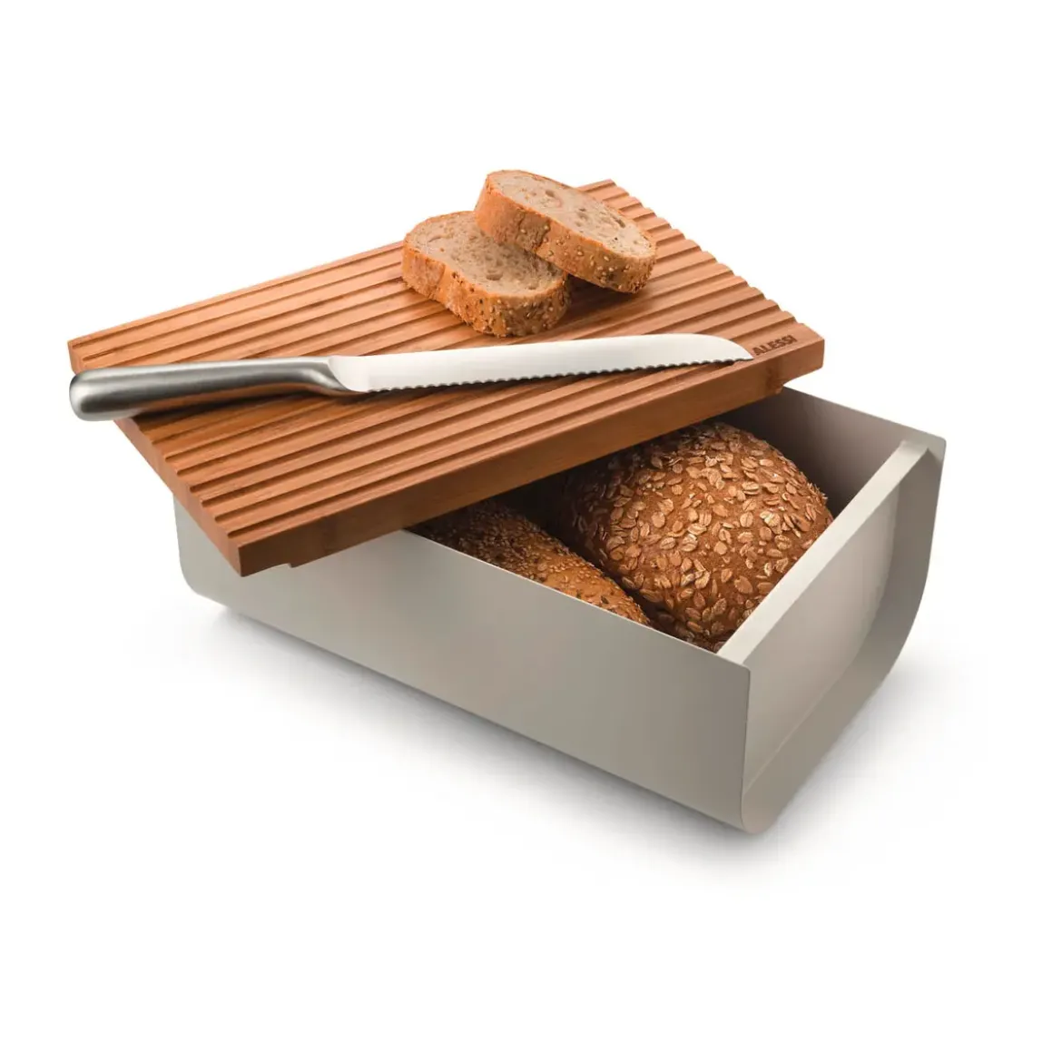 Alessi Brotkasten 34x21 cm Mattina silber