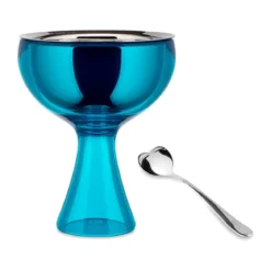 Alessi Eisbecher mit Löffel blau Big Love
