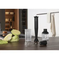 Alessi Stabmixer-Set 4-tlg. Plissé schwarz