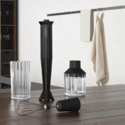 Alessi Stabmixer-Set 4-tlg. Plissé schwarz