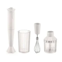 Alessi Stabmixer-Set 4-tlg. Plissé weiß