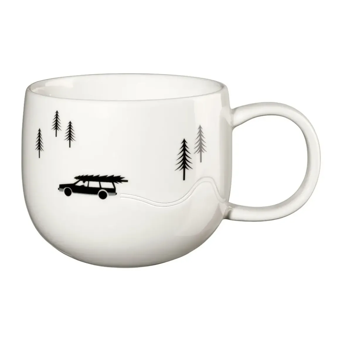 ASA Henkelbecher 0,4 l Joy Snow Tracks Skidding Xmas