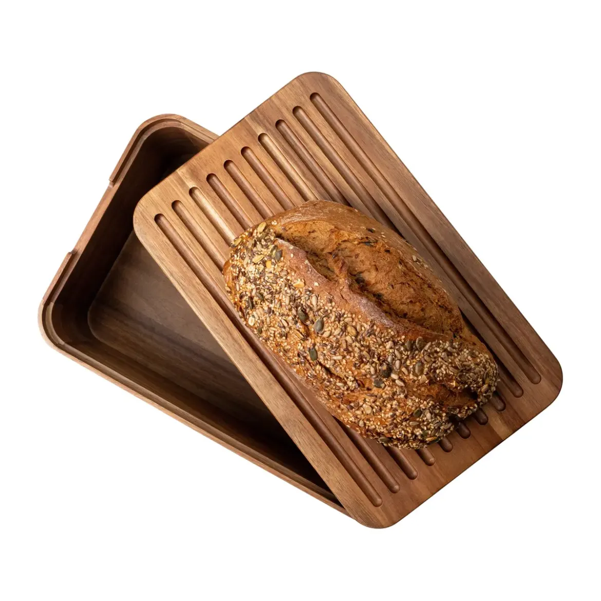 Continenta Brotkasten 36x23x16 cm Akazie