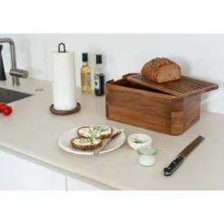 Continenta Brotkasten 36x23x16 cm Akazie