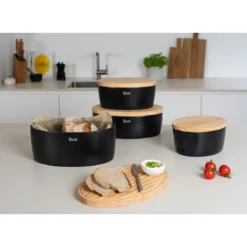Continenta Brottopf oval 27x20cm H.13,5cm Keramik schwarz