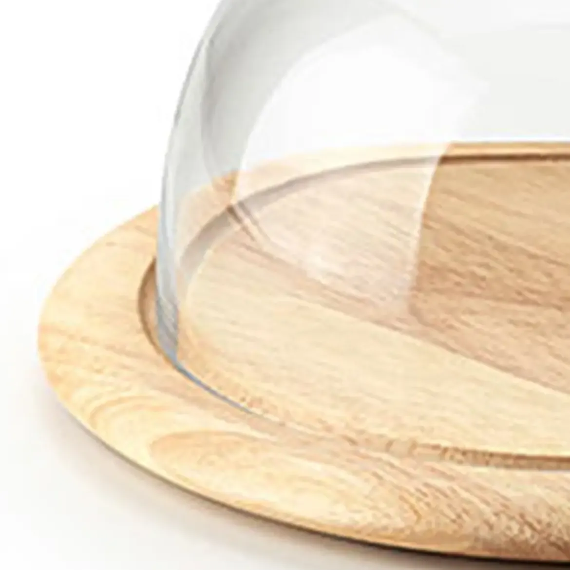 Continenta Käseglocke 2 tlg. Holz / Glas 20cm H 14cm