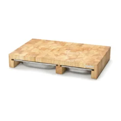 Continenta Multifunktionsbrett 50x33x8 cm Gummibaum-Stirnholz