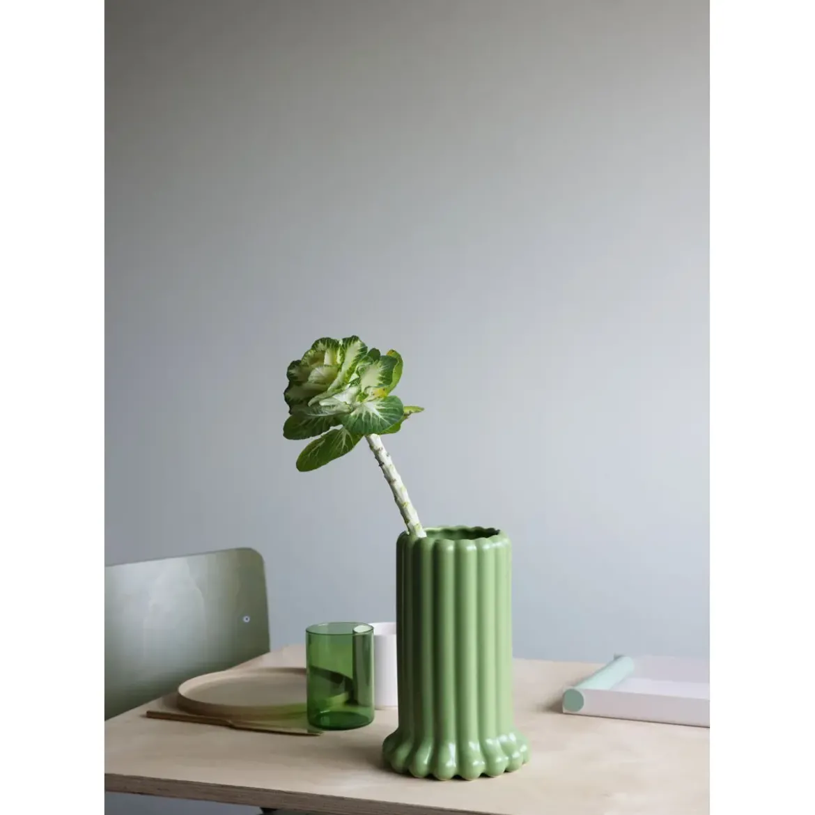Design Letters Vase 24 cm Tubular green