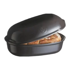 Emile Henry Brotbackform 34x22x15 cm Artisan Kohle