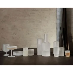 ferm LIVING Weinglas 2er-Set Ripple weiß