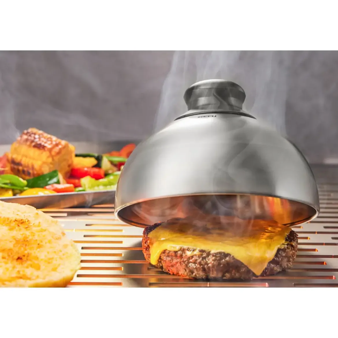 Gefu Burger- und Schmelzglocke 15 cm BBQ silber