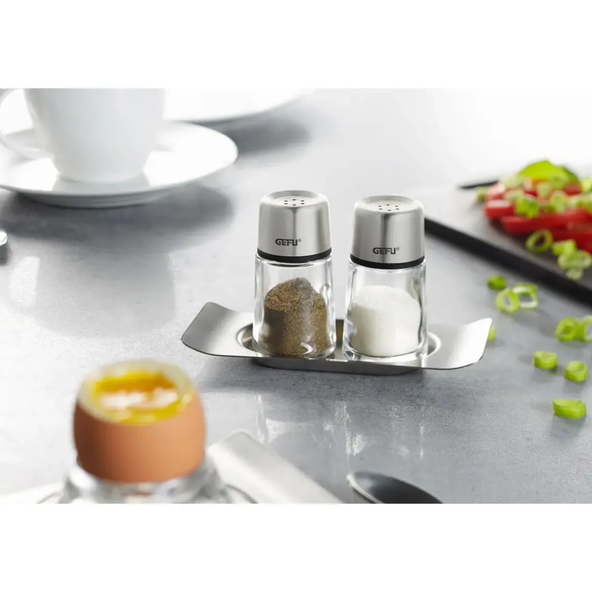 Gefu Salz- und Pfefferstreuer-Set 3-tlg. Brunch mehrfarbig