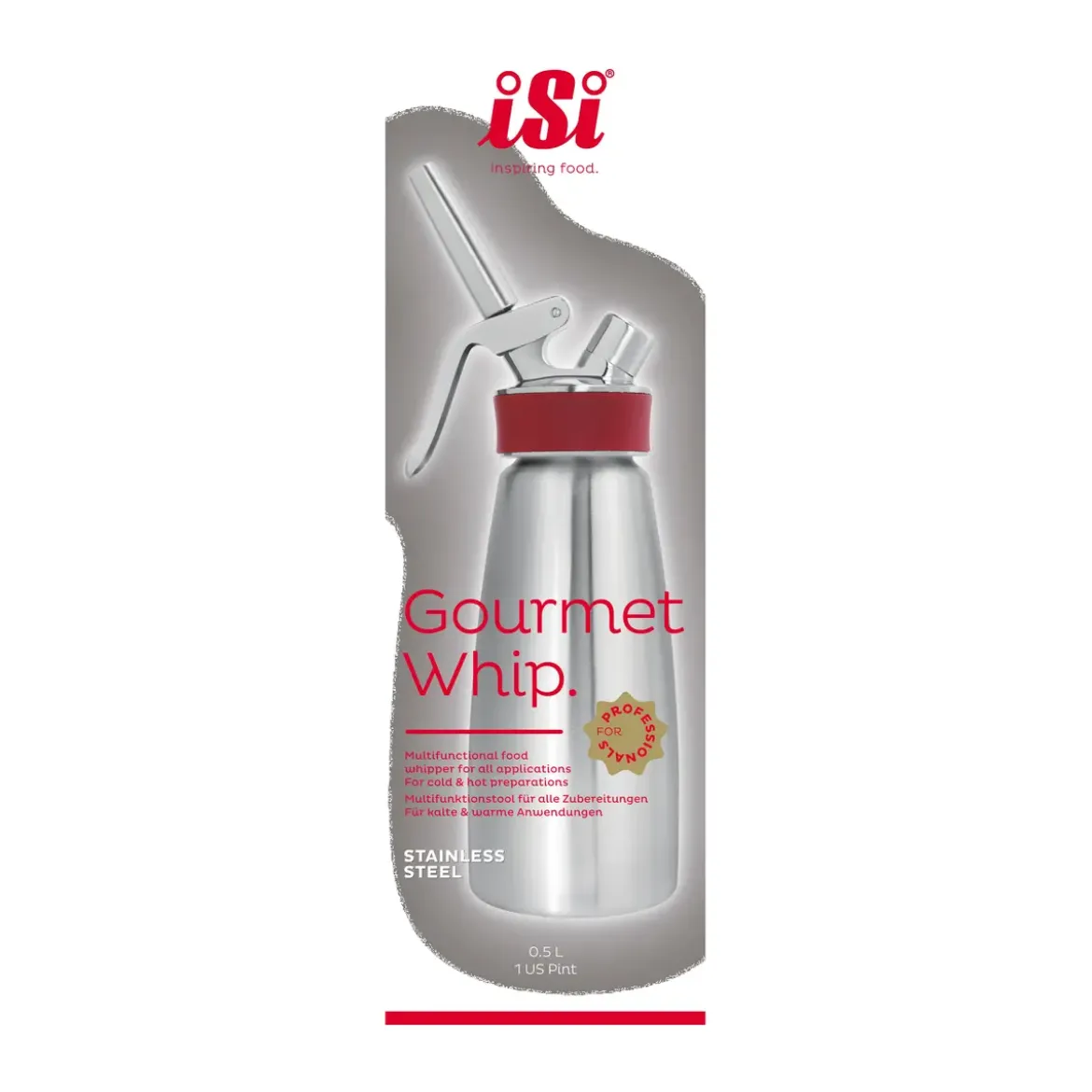 ISI Saucen-/Schlagsahnebereiter Gourmet Whip 0,5 l edelstahl