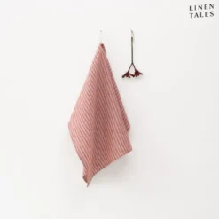 Linen Tales Leinen-Geschirrtuch 45x65 cm Red Natural Stripes