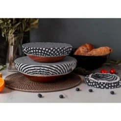 Nuts Innovations AG Textildeckel 3er Set schwarz/weiß gestreift unbewachst