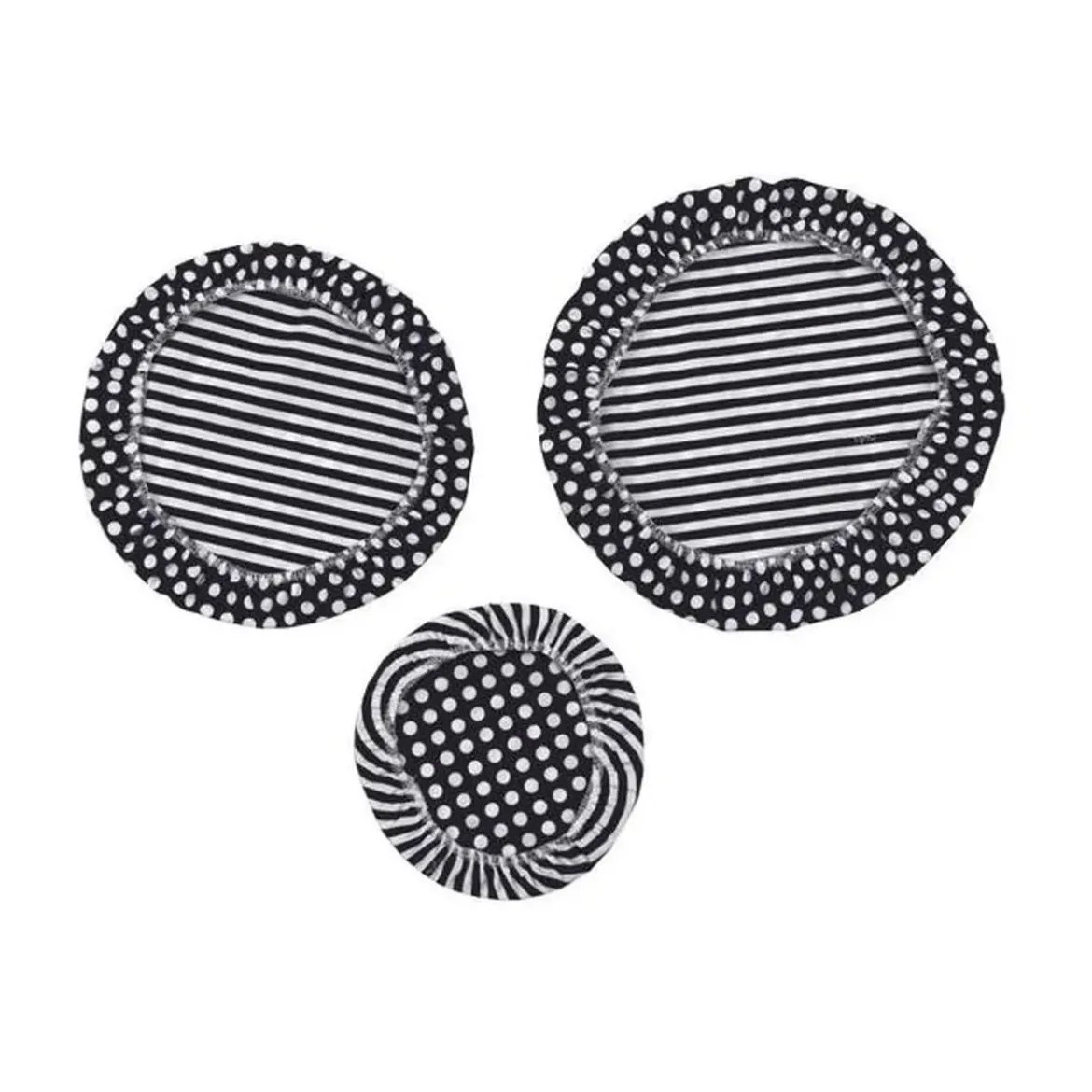 Nuts Innovations AG Textildeckel 3er Set schwarz/weiß gestreift unbewachst