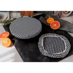 Nuts Innovations AG Textildeckel 3er Set schwarz/weiß gestreift unbewachst