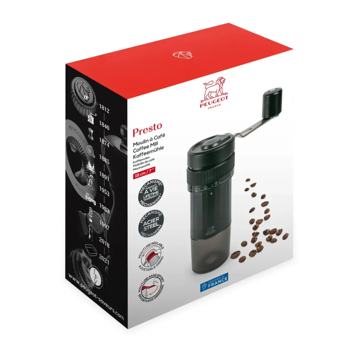Peugeot Kaffeemühle 18 cm Presto u‘Select schwarz