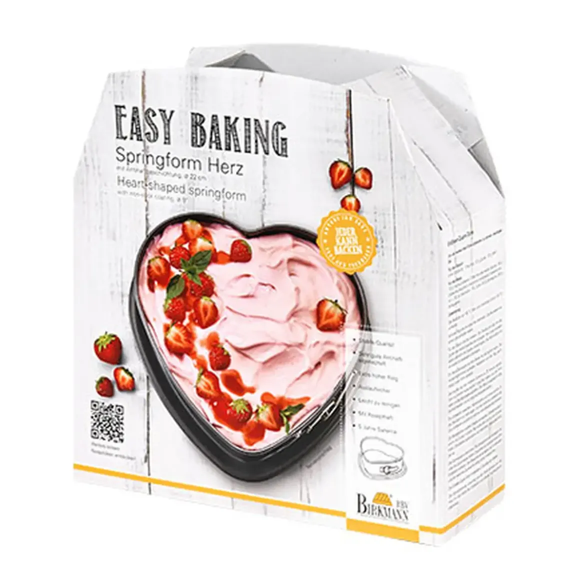 RBV Birkmann Springform Herz 22 cm Easy Baking schwarz