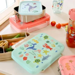 Rice Edelstahl-Lunchbox m. herausnehmb. Trennw. Blue Ocean 800ml 6x12x17cm