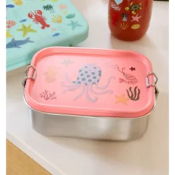 Rice Edelstahl-Lunchbox m. herausnehmb. Trennw. Coral Ocean 800ml 6x12x17cm