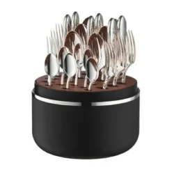 Robbe & Berking The Box - Martele 925 Sterlingsilber inkl. 24-tlg Besteckset Frozen Black