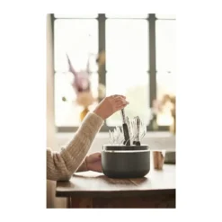 Robbe & Berking The Box - Martele 925 Sterlingsilber inkl. 24-tlg Besteckset Frozen Black