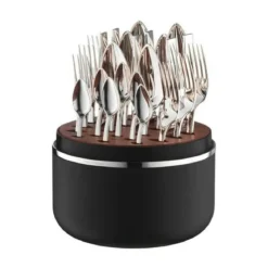 Robbe & Berking The Box - Riva 150 g versilbert inkl. 24-tlg Besteckset Frozen Black
