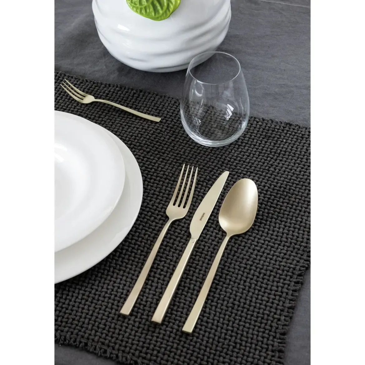 Sambonet Besteck-Set 60-tlg. Rock Antique PVD Champagne