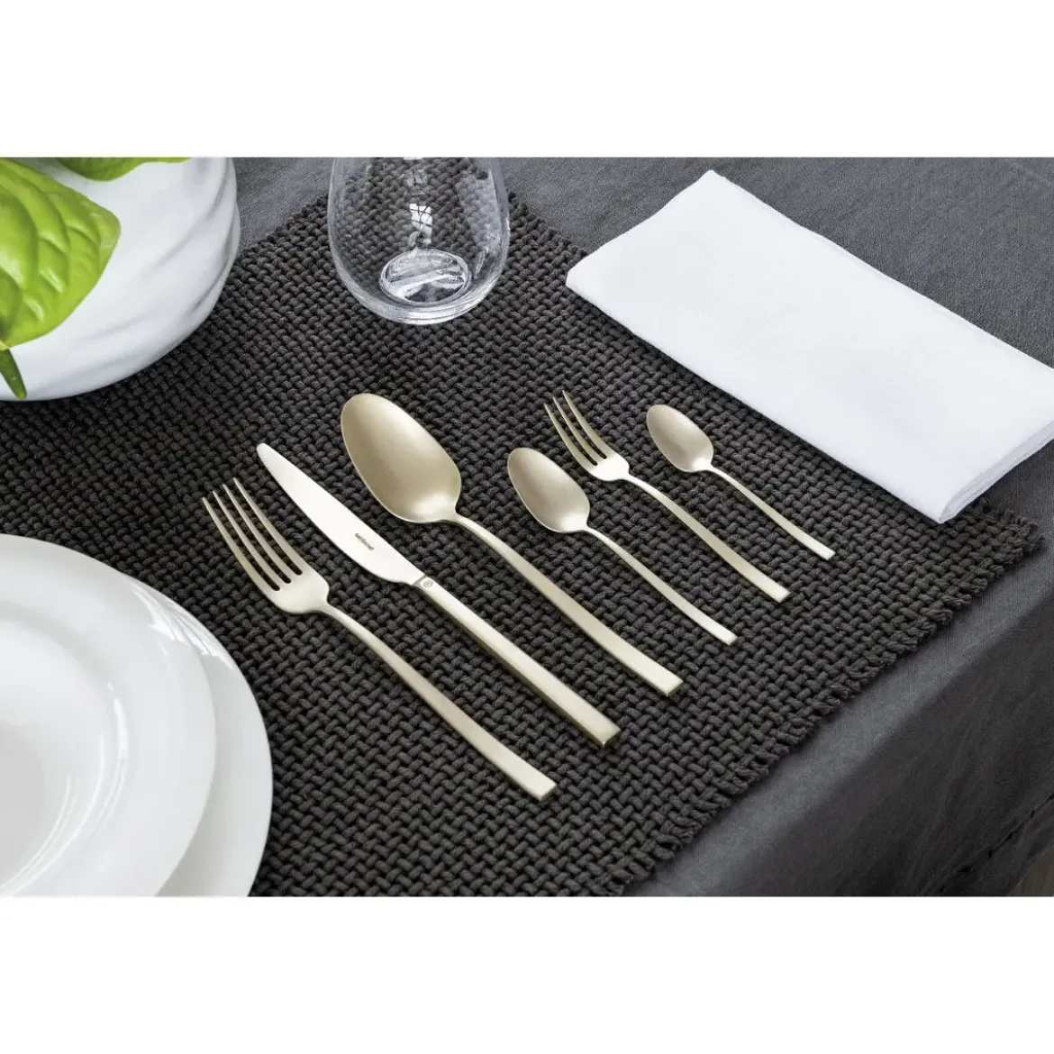 Sambonet Besteck-Set 24-tlg. Rock Antique PVD Champagne