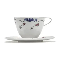 Serax Kaffeetasse mit Untere 11 cm Midnight Flowers Anemone Milk Mauve