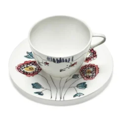 Serax Kaffeetasse mit Untere 11 cm Midnight Flowers Anemone Milk Mauve