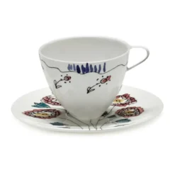 Serax Kaffeetasse mit Untere 11 cm Midnight Flowers Anemone Milk Mauve