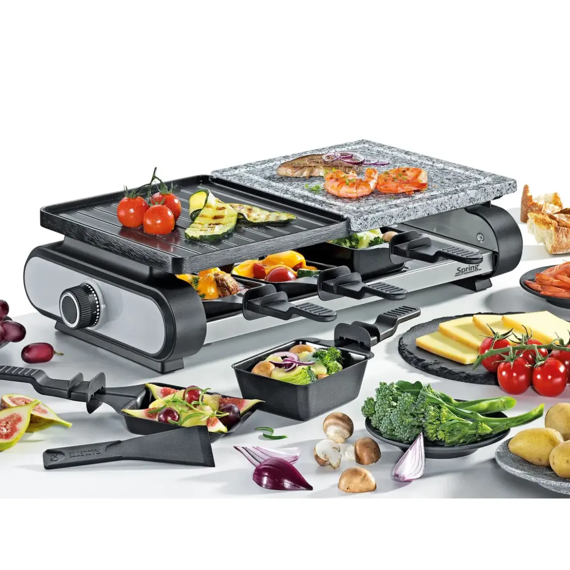 Spring Raclette für 8 47x22 cm Basic schwarz