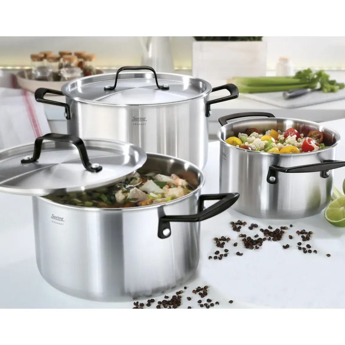 Spring Topf-Set 5-tlg. Gourmet schwarz
