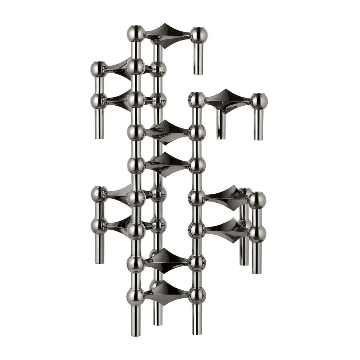 Stoff Nagel Kerzenständer 3er-Set schwarz chrom